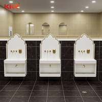 Station d'ablution Wudu en surface solide pour mosquée, lavabo multi-utilisateurs pour le lavage des pieds, facile à nettoyer, design moderne