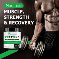 Creatina Monohidrato Pura en Polvo Micronizado en Oferta, para Fuerza Muscular, Recuperación Post-Entrenamiento y Apoyo a la Recuperación Muscular