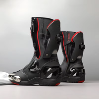 Chaussures de course de moto toutes saisons Bottes de moto antidérapantes anti-chute pour hommes femmes Concurrence tout-terrain pour l'automne et l'hiver
