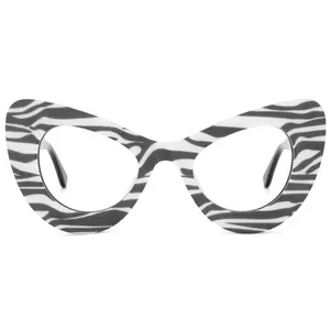 Женские очки со стразами, блестящие пластиковые Золотые очки кошачий глаз для рецепта, толстая оптическая оправа с бусинами и блестками