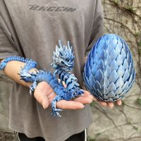 Ensemble d'œufs de dragon en verre imprimés en 3D, figurine articulée du Roi Dragon, ornements en pierres précieuses, vente en gros, thème animal, maternité