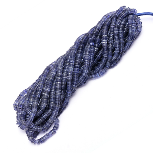 Perles rondes lisses en iolite naturelle de 5 mm à 6 mm, pierres semi-précieuses, perles d'espacement pour la fabrication de bijoux - Product Image 3