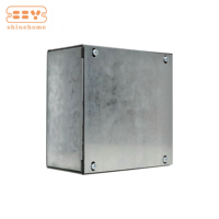 Boîtier de raccordement métallique 150x150x80mm en acier galvanisé, boîte de jonction carrée avec couvercle vierge pour conduit électrique extérieur