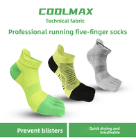 Chaussettes de sport à cinq doigts Marathon haute performance pour hommes, femmes et jeunes, tricotées, pour l'été et le printemps, CoolMax