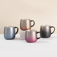 Mug isotherme sous vide SUS304 avec poignée, tasse réutilisable pour café et thé, idéal pour la maison, le bureau et les usages quotidiens.