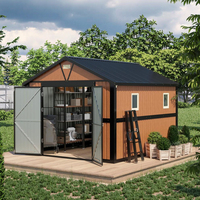Hangar de rangement extérieur extra large de 10x12 pieds avec portes verrouillables, 2 fenêtres, pour jardin, jardin, patio, poulailler
