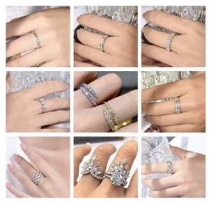 Bague de Mariage GRA Certifiée 1,5 mm VVS1 Moissanite pour Femme en Argent Massif S925 et Plaqué Or 18K Superbe <span class=keywords><strong>Design</strong></span> Empilé - Product Image 6