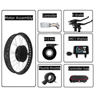 72V 3000W 20 "24" 26 "Kit de conversión de bicicleta eléctrica de nieve tipo tornillo trasero con controlador JN 60A UKC1 pantalla a color <span class=keywords><strong>V12</strong></span> PAS - Product Image 2