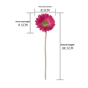 <span class=keywords><strong>Flores</strong></span> de Gerbera Realistas de 8.5cm de Diámetro, Estilo Moderno, PU Blanco Naranja, Margarita Artificial, Suave, Ligera, Impermeable, para Boda y Hogar - Product Image 4