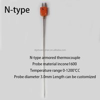 Type de prise blindé de contrôleur de thermocouple de la chaleur K/N/J/E/T sonde à hautes températures de 0.5mm 0-1300 ℃ Instrument pliable électrique