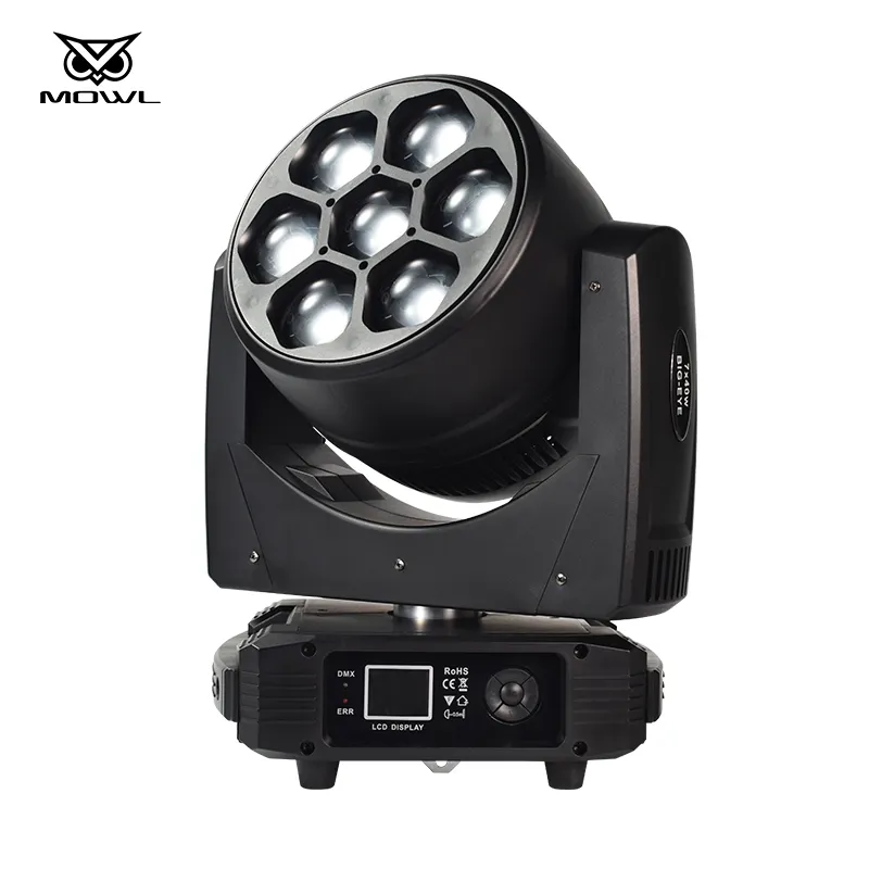 7x40 mắt ong 7*40W RGBW 4in1 DMX 512 7x40W LED rửa Zoom di chuyển ánh sáng đầu cho sân khấu Câu lạc bộ thanh