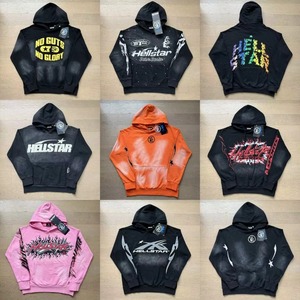 Sudaderas con Capucha Hip Hop Hell Star de Alta Calidad, 100% Algodón, Impresión DTG 1 a 1, Estilo Vintage para Hombre, Tejido de Punto Otoñal, Disponibles en Stock - Product Image 3