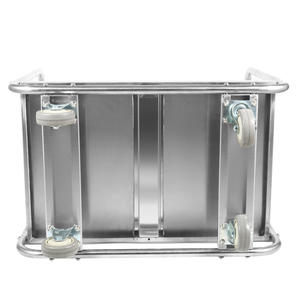 दोहरे हैंडल कारखाने थोक संग्रह ट्रे के साथ बड़ी क्षमता स्टेनलेस स्टील पैलेट ट्रॉली - Product Image 6