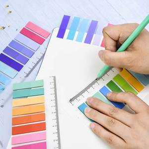 200 Sheets Colorful PET Waterproof <b>Sticky</b> <b>Notes</b> Index Tabs Writable File Tabs Flags Page Markers Labels School Office Supplies - Product Image 2