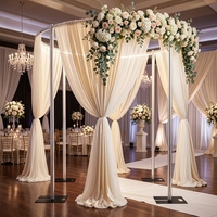 Nouvelle Tendance 2026 : Kits de Rideaux de Scène à Toit Rond Argenté pour Réceptions, Salons Professionnels, Mariages et Fêtes (Système Pipe & Drape)