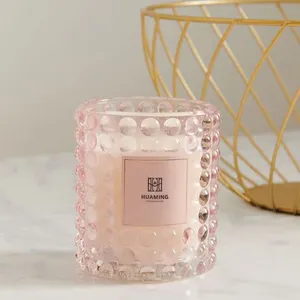 Bougie personnalisée en cire de soja biologique de marque privée de luxe en vente à chaud Bougies parfumées sans flamme mignonnes de rose de la vie éternelle en gros