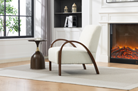 Fauteuil d'appoint moderne et minimaliste en bois de caoutchouc massif et polyester, durable, doux, écologique, pour salon, mobilier de maison