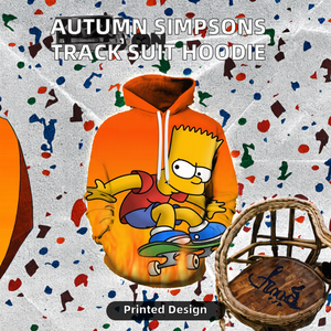 Survêtement animé d'automne "The <span class=keywords><strong>Simpsons</strong></span>" pour hommes, surdimensionné, 100% polyester à capuche, imprimé numériquement, personnalisable - Product Image 2