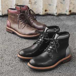 Botas de Tobillo para Hombre Maden, Duraderas, de Cuero Genuino, de Caña Alta, con Punta Redonda, Botas Vaqueras, Zapatos de Seguridad para el Trabajo - Product Image 5