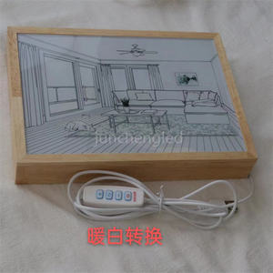 Kimetsu No Yaiba arte pintura diseño 3D <span class=keywords><strong>noche</strong></span> LED 3 colores madera foto marco luz dormitorio decoración lámparas Anime Demon Slayer - Product Image 5