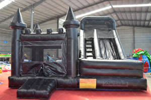 Château gonflable style sombre tout-en-un avec toboggan pour la location d'événements commerciaux - Product Image 2