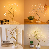 Dessus de table 108 led nuit fée lumière esprit arbre mini arbre de noël fil de cuivre