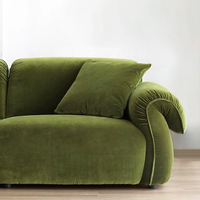 Canapés Chesterfield en velours vert foncé, design moderne pour la maison, vente en gros à Foshan, combinaison de canapés minimalistes pour salon, canapé rétro français