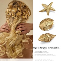 Nouveauté 2025 – Pince à cheveux étoile de mer super populaire pour femme, style vacances, avec diamants, pour franges et accessoires de coiffure, boucles d'oreilles