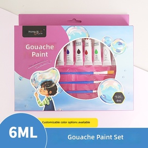 Hong Xi 6ml – Kit d'outils d'art pour enfants avec <span class=keywords><strong>gouache</strong></span> couleur personnalisée, idéal pour les débutants de l'école primaire, couleurs vives, pour utilisation <span class=keywords><strong>sur</strong></span> papier et toile - Product Image 2