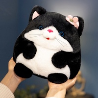 Peluche ronde mignonne de dessin animé, renard, mouton, chat, chien, douce et moelleuse, poupée assise avec décor floral, cadeau pour enfants