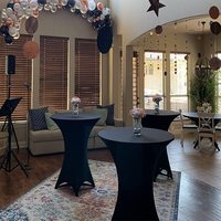 Housse de table de cocktail en spandex 32x43 pouces, nappe de table de cocktail extensible noire, nappes rondes ajustées pour fête, mariage, DJ, bar