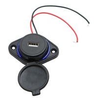 Prise de chargeur de voiture 12v 1 port usb dans le bateau de bus pour téléphone portable Usb 2.4A charge de voiture double ports avec anneaux de lumière LED