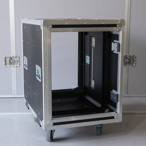 Estuche de transporte <span class=keywords><strong>APEX</strong></span> CASES 14U con puertas correderas y tapa abatible, personalizado para DJ, de aluminio resistente, con soporte antichoque para rack, ideal para giras y alquiler. - Product Image 1