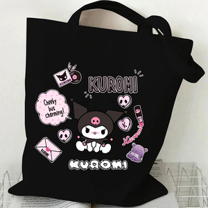 תיק בד אופנתי תיק קריקטורה דפוס קריקטורה הדפסה מרווחת קיבולת גדולה ידיים כף יד עבור בית הספר היומי מתנה - Product Image 3