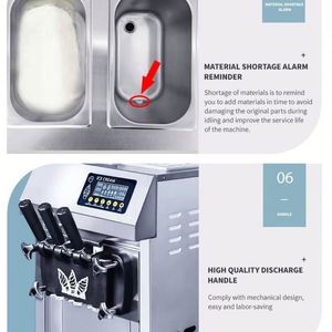Máquina de helados SIHAO personalizada A126 portátil 3 sabores con sistema de PreEnfriamiento - Product Image 4