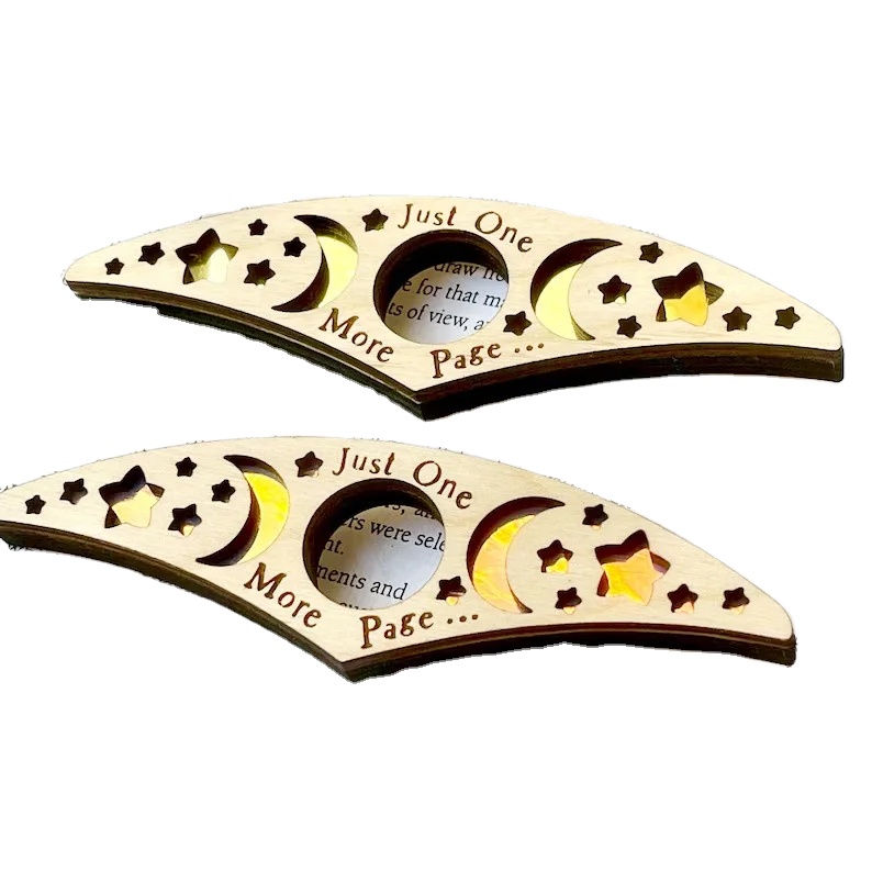 Custom 1-Handed Laser Cut Wooden Book Page Holder - Ideal Gift for