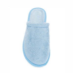 Personalizzato inverno peluche <span class=keywords><strong>in</strong></span> velluto di corallo con Logo <span class=keywords><strong>blu</strong></span> trapuntato Memory Foam calde pantofole <span class=keywords><strong>da</strong></span> <span class=keywords><strong>casa</strong></span> per le donne - Product Image 4