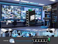 Switch PoE Mini Industrial 4-Port Gigabit 802.3at dengan 1-Port Gigabit Uplink untuk Perangkat Power Over Ethernet