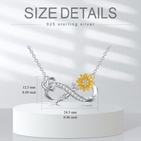 Collier Sunflower Infinity en argent sterling 925 You Are My Sunshine