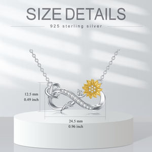 925 argento Sterling girasole infinito tu sei la mia collana sole - Product Image 2