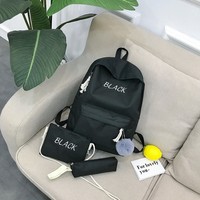 Ensemble de Valeur 3 Pièces : Sac à Bandoulière, Trousse et Sac à Dos Scolaire Couleur Bonbon pour Collégiens