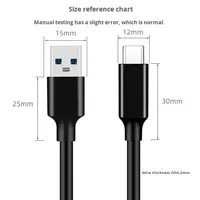 Câble USB 3.2 Type C court, transmission de données haute vitesse 10 Gbps, cordon de charge rapide 3A avec cuivre pur pour projection sur écran de voiture