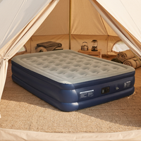 Matelas Gonflable Marron Électrique Pliable et Réversible pour la Maison, la Chambre d'Invités et le Camping