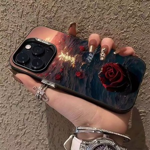เคสโทรศัพท์มือถือ TPU ลายดอกกุหลาบพิมพ์ลายดอกไม้สีเงินสำหรับ iPhone 8 x XR XS 11 12 13 14 15 16 17 PRO MAX - Product Image 3