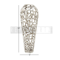 Vase décoratif en métal plaqué argent, vase élégant en argent pour salon, bureau, centre de table, décoration intérieure, cadeau
