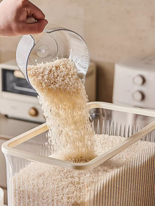 ภาชนะเก็บข้าวสีทึบ10กก. ปิดผนึกกันความชื้นพร้อมถ้วยตวงสำหรับห้องครัวห้องครัวครัวเรือน - Product Image 4