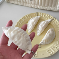 Porte-clés Squishy en forme de dumpling, jouet anti-stress en silicone à presser, jouet sensoriel fidget
