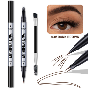 Lápiz de <span class=keywords><strong>cejas</strong></span> <span class=keywords><strong>Microblading</strong></span> con trazos de <span class=keywords><strong>pelo</strong></span> Punta de doble cepillo relleno de <span class=keywords><strong>cejas</strong></span> completas lápiz de <span class=keywords><strong>cejas</strong></span> para mujeres - Product Image 2