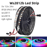Ruban LED WS2812B 5050 RGB 5V 30/60/144LED Pixels Bande Lumineuse LED RGB Adressable WS2812 IC Étanche IP30 IP65 IP67