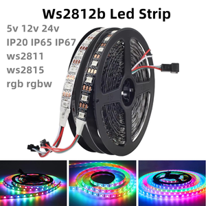 <span class=keywords><strong>ไฟ</strong></span> <span class=keywords><strong>LED</strong></span> แบบเส้น WS2812B 5050 RGB 5V 30/60/144LED พิกเซล ชิป Ws2812 ควบคุมสีได้ <span class=keywords><strong>ไฟ</strong></span> <span class=keywords><strong>LED</strong></span> RGB แบบเส้น <span class=keywords><strong>กัน</strong></span><span class=keywords><strong>น้ำ</strong></span> IP30 IP65 IP67 - Product Image 1